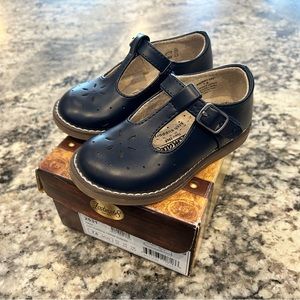 Footmates Sherry Leather Mary Jane Shoes Navy